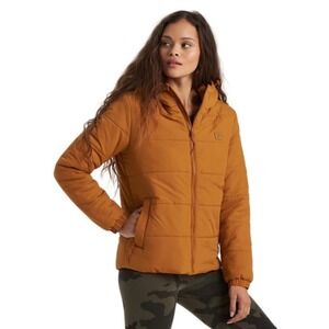 Billabong Adventure Division Puffer Jacket Hooded Mustard Yellow Size S